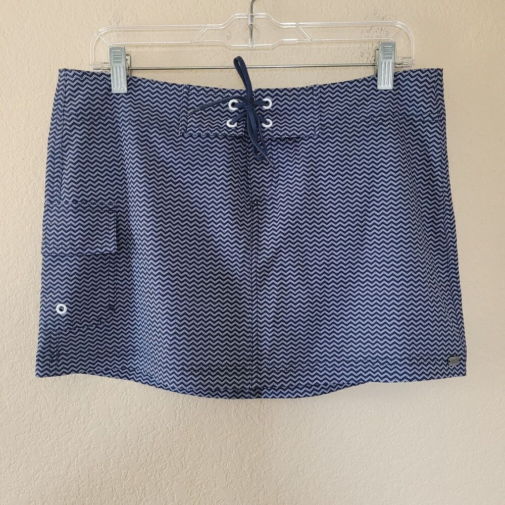 Carve Designs Skirt Womens Size 8 Blue Chevron Mini Casual Outdoor Pockets